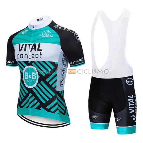 2019 Maillot Vital Concept Tirantes Mangas Cortas Azul Blanco Negro